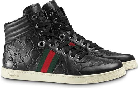 gucci high tops all black|high top gucci sneakers black.